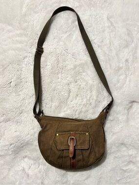 Fossil Genuine Classic 1954 Olive Canvas Crossbody Bag